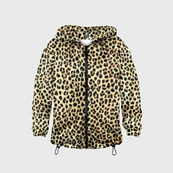Ветровка с капюшоном детская Мелкий леопардовый, цвет: 3D-черный