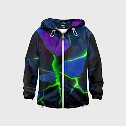 Ветровка с капюшоном детская Neon tile, цвет: 3D-белый