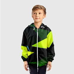 Ветровка с капюшоном детская Geometric shapes, цвет: 3D-белый — фото 2