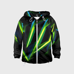 Ветровка с капюшоном детская Geometric neon, цвет: 3D-белый