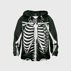 Ветровка с капюшоном детская Я скелетон, цвет: 3D-белый