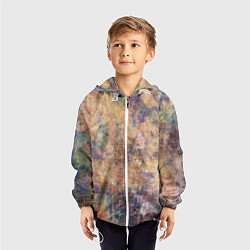 Ветровка с капюшоном детская Абстракция - pink marble with blue flecks, цвет: 3D-белый — фото 2