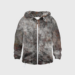 Ветровка с капюшоном детская Абстракция - gray stone, цвет: 3D-белый