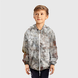 Ветровка с капюшоном детская Абстракция - gray limestone, цвет: 3D-белый — фото 2