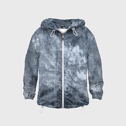 Ветровка с капюшоном детская Абстракция - gray-blue, цвет: 3D-белый