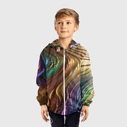 Ветровка с капюшоном детская Сморщенные складочки жидкости, цвет: 3D-белый — фото 2