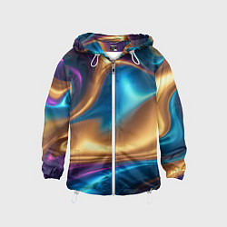 Ветровка с капюшоном детская Сплавы разноцветные, цвет: 3D-белый