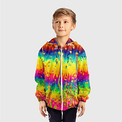 Ветровка с капюшоном детская Tie dye, цвет: 3D-белый — фото 2