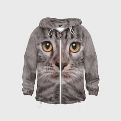 Ветровка с капюшоном детская Котик, цвет: 3D-белый