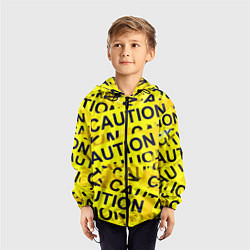 Ветровка с капюшоном детская Caution, цвет: 3D-черный — фото 2