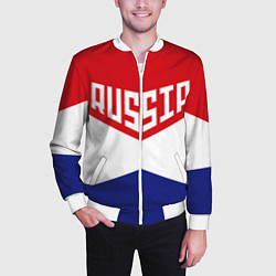 Бомбер мужской Россия, цвет: 3D-белый — фото 2