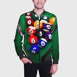 Бомбер мужской Бильярд, цвет: 3D-черный — фото 2