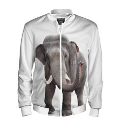 Бомбер мужской Большой слон, цвет: 3D-белый