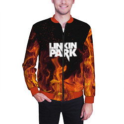 Бомбер мужской Linkin Park: Hell Flame, цвет: 3D-красный — фото 2