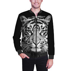 Бомбер мужской Мордочка тигра, цвет: 3D-черный — фото 2