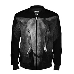 Бомбер мужской Взгляд слона, цвет: 3D-черный