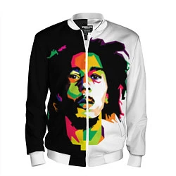 Бомбер мужской Bob Marley: Colors, цвет: 3D-белый