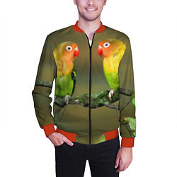 Бомбер мужской Два попугая, цвет: 3D-красный — фото 2