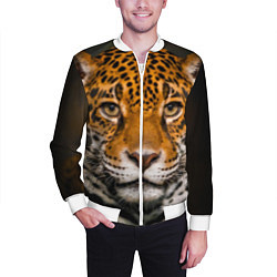 Бомбер мужской Взгляд ягуара, цвет: 3D-белый — фото 2