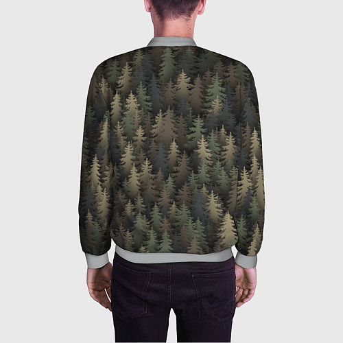 Мужской бомбер Лесной камуфляж / 3D-Меланж – фото 4