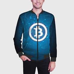 Бомбер мужской Bitcoin Blue, цвет: 3D-черный — фото 2