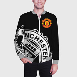 Бомбер мужской Man United: Black Collection, цвет: 3D-меланж — фото 2