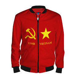 Бомбер мужской СССР и Вьетнам, цвет: 3D-черный