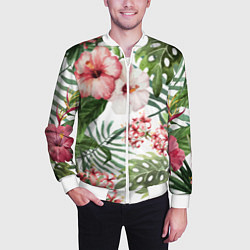 Бомбер мужской Таинственный остров, цвет: 3D-белый — фото 2