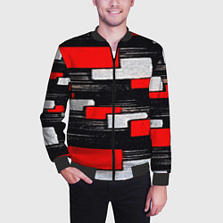 Бомбер мужской Необычная текстура, цвет: 3D-черный — фото 2