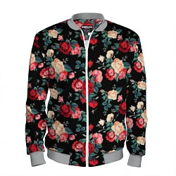 Бомбер мужской Кустовые розы, цвет: 3D-меланж