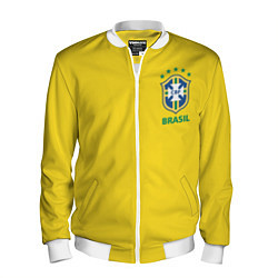 Бомбер мужской Сборная Бразилии, цвет: 3D-белый