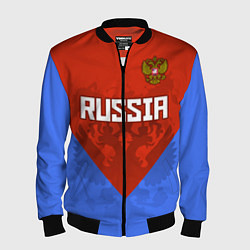 Бомбер мужской Russia Red & Blue, цвет: 3D-черный