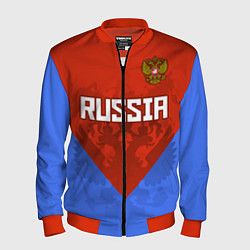 Бомбер мужской Russia Red & Blue, цвет: 3D-красный