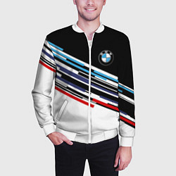 Бомбер мужской BMW BRAND COLOR БМВ, цвет: 3D-белый — фото 2