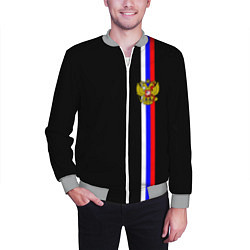 Бомбер мужской Лента с гербом России, цвет: 3D-меланж — фото 2