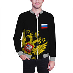 Бомбер мужской Флаг и Герб России, цвет: 3D-меланж — фото 2