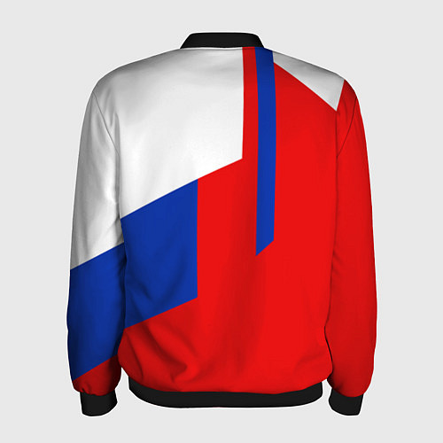 Мужской бомбер Russia: Geometry Tricolor / 3D-Черный – фото 2