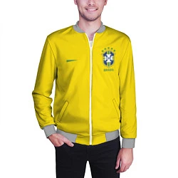 Бомбер мужской Сборная Бразилии, цвет: 3D-меланж — фото 2