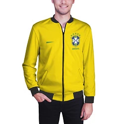 Бомбер мужской Сборная Бразилии, цвет: 3D-черный — фото 2
