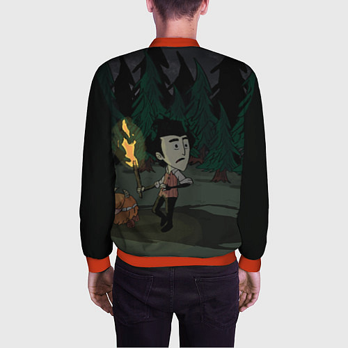 Мужской бомбер Don't Starve: Night Forrest / 3D-Красный – фото 4