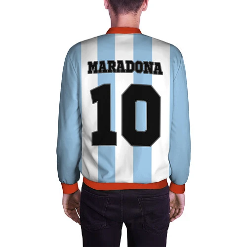 Мужской бомбер Марадона Аргентина ретро / 3D-Красный – фото 4