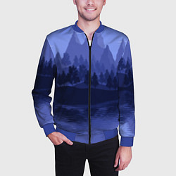 Бомбер мужской Firewatch Mountains, цвет: 3D-синий — фото 2