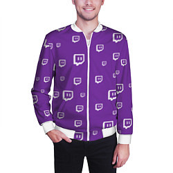 Бомбер мужской Twitch Pattern, цвет: 3D-белый — фото 2