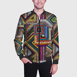 Бомбер мужской Этнический ковровый орнамент, цвет: 3D-черный — фото 2