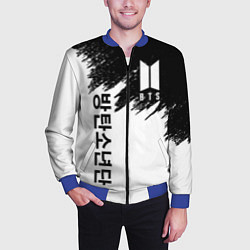 Бомбер мужской BTS: White & Black, цвет: 3D-синий — фото 2