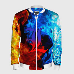 Бомбер мужской L letter fire, цвет: 3D-белый