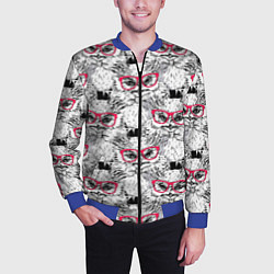 Бомбер мужской Совы в очках, цвет: 3D-синий — фото 2