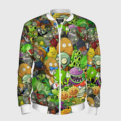 Бомбер мужской PLANTS VS ZOMBIES, цвет: 3D-белый