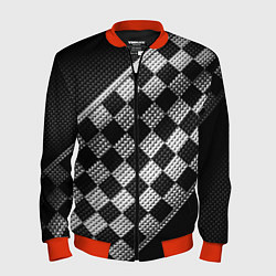 Бомбер мужской Финишная лента в клетку, цвет: 3D-красный