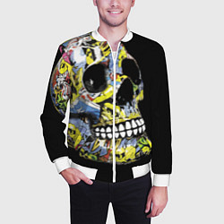 Бомбер мужской Graffiti - Skull, цвет: 3D-белый — фото 2